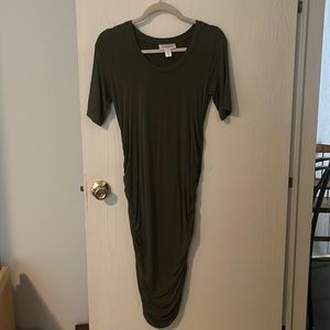Long green maternity dress